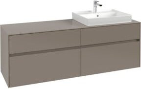 Villeroy & Boch Waschtischunterschrank Collaro in Cashmere Grey, Wandmontage, mit Türen und Schubladen, B/T/H: 160 x 54,8 x 50 cm - Bild 1