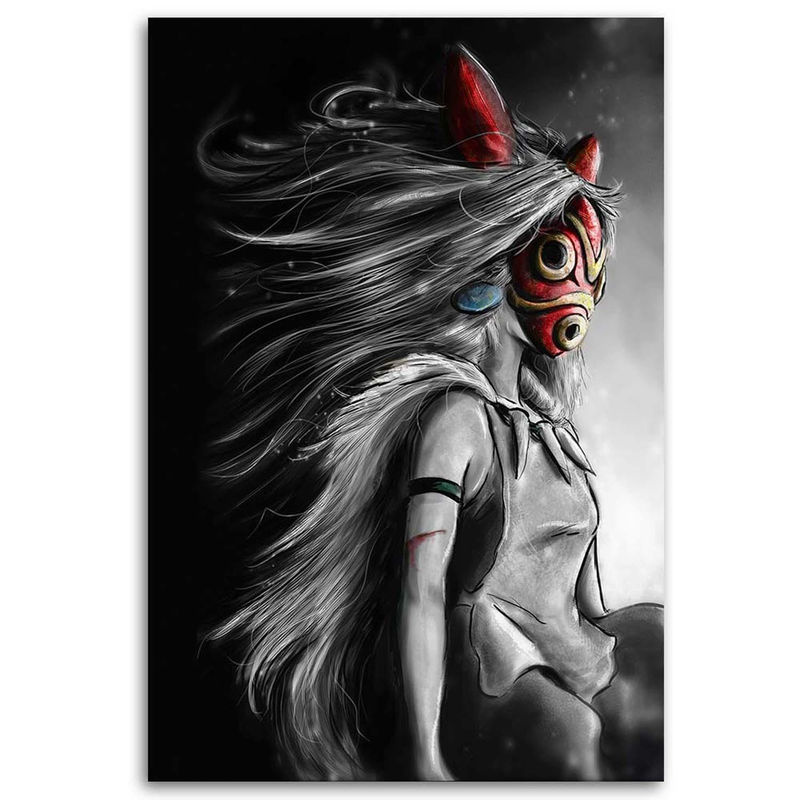 Feeby Leinwandprint Princess Mononoke Anime Porträt, mehrfarbig, B: 60 cm, H: 40 cm - Bild 2