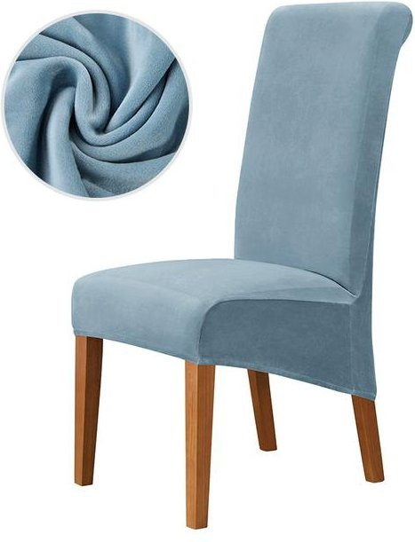 Yiran Furniture Esszimmerstuhlbezug aus Samtstoff mit elastischem Stretch-Material für Stühle mit langer Rückenlehne, XL-Größe, waschbar - Bild 1