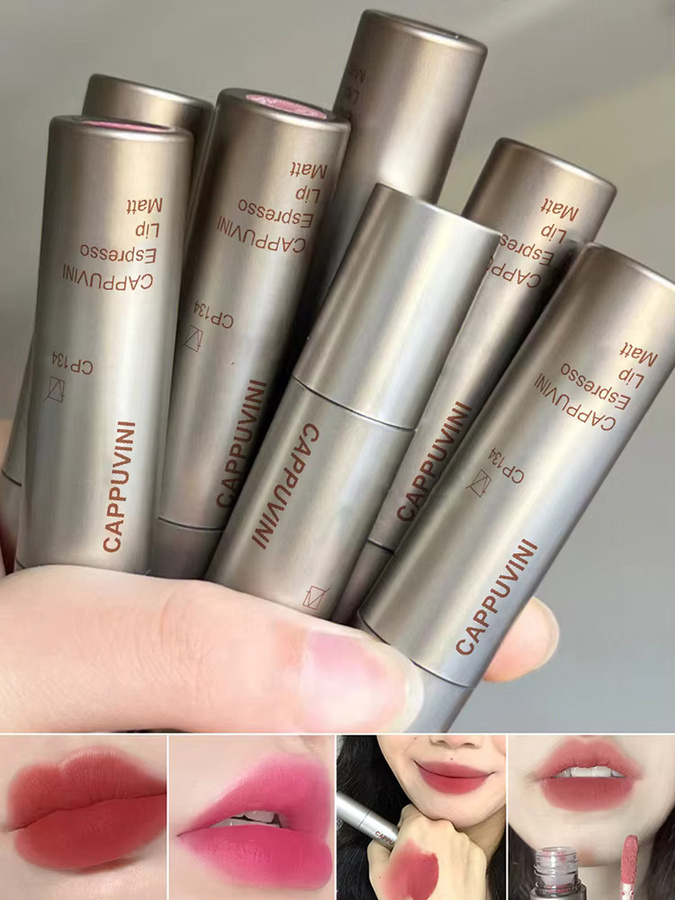Cappuvini Lippenstift, Flüssig, Matt, Silber-Tube - Bild 7