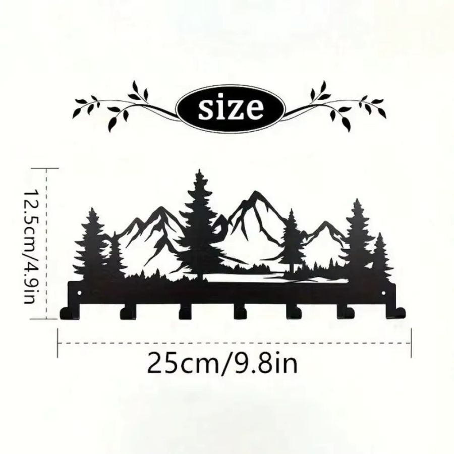 CIFBUY Wand-Schlüsselhaken aus Metall im Wald-Design als Organizer für deinen Eingangsbereich - Bild 3
