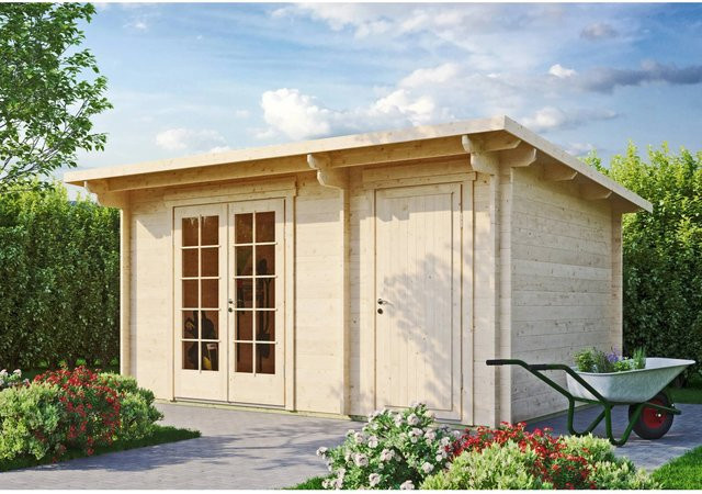 Fjordholz Gartenhaus Modell Jacob 44 A mit Abstellraum, Holz, Farblos Imprägniert - Bild 1