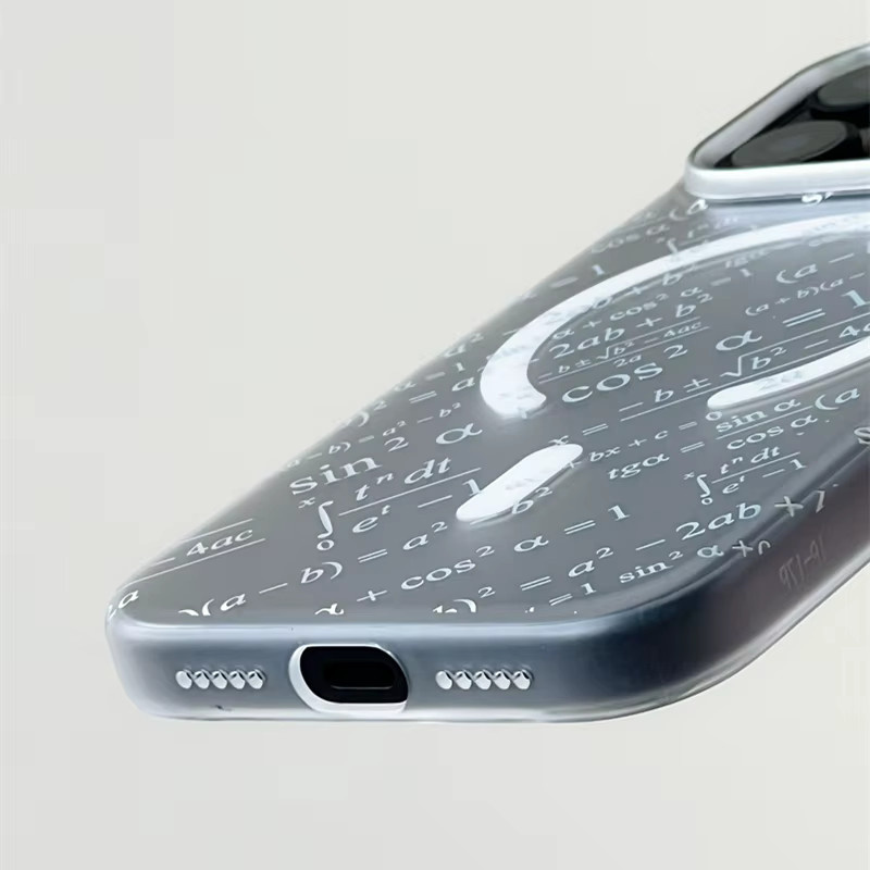 Apple MagSafe Schutzhülle mit mathematischem Formel-Design für iPhone 17 Pro Max, 16, 15, 14 in Orange, matt und transparent - Bild 4