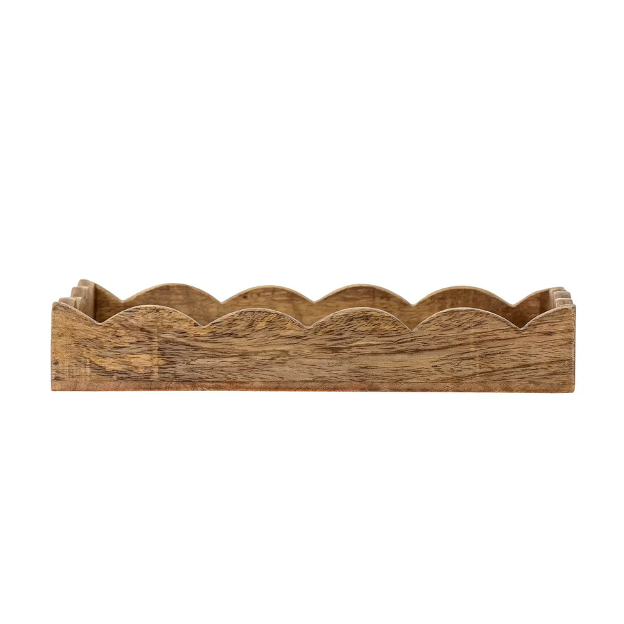 Bloomingville Tablett Namira aus Mangoholz in Braun mit gewelltem Design, B: 30 cm, T: 19 cm, H: 5 cm - Bild 1