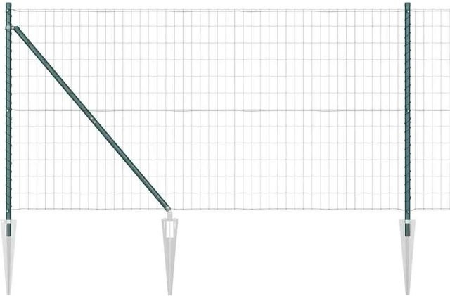 vidaXL Eurozaun mit Pfosten aus Stahl und PVC in Grün, Höhe: 120 cm, Länge: 10 m - Bild 1