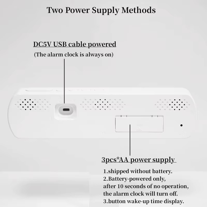 WOKLOK Digitaler LED-Wecker mit Temperatur-, Luftfeuchtigkeits- und Datumsanzeige sowie Dual-Alarm, Timer und Snooze-Funktion - Bild 5
