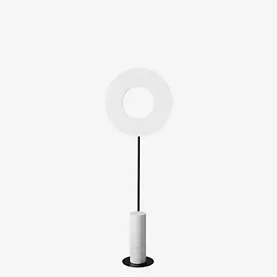10 HEURES 10 Iris LED Stehleuchte in Weiß mit Marmor-Optik, Durchmesser: 50 cm - Bild 1