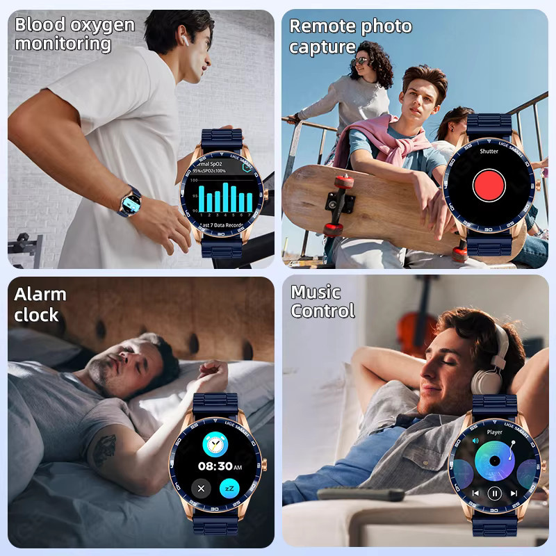 LIGE Smartwatch für Herren mit 1,38 Zoll HD-Display, Bluetooth-Anruf, Gesundheitsmonitor, Sport-Pedometer und IP68 wasserdicht, Farbe: Schwarz - Bild 4