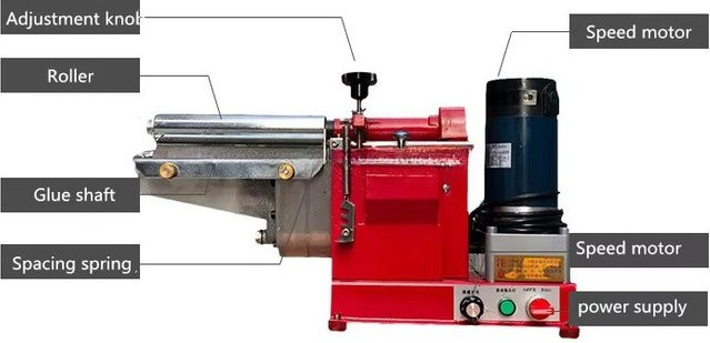Professionelle Heißklebemaschine 2025 mit automatischer Beschichtungsbreite in Rot aus Metall - Bild 1