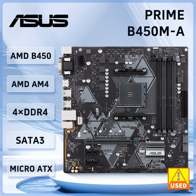 Asus PRIME B450M-A Motherboard AM4 Micro ATX DDR4 NVMe/M.2 Schwarz - Bild 1
