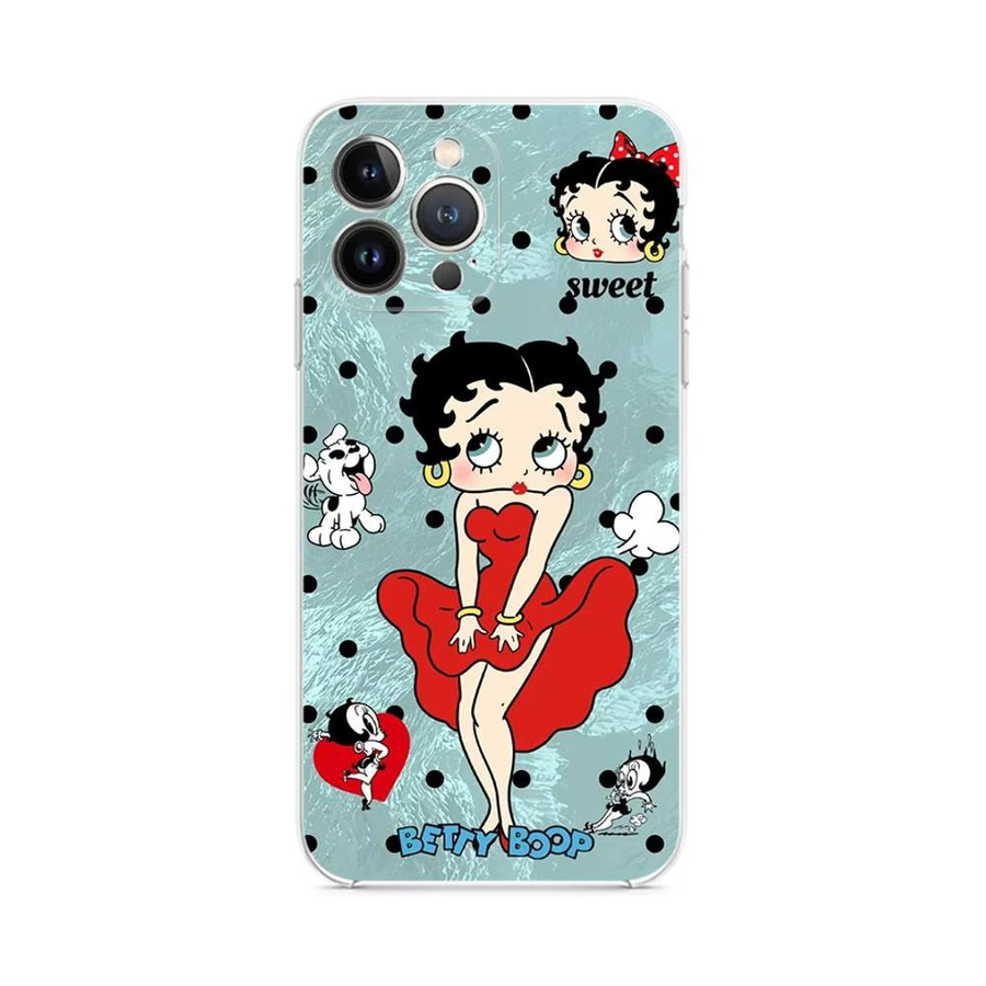 B-Betty Girl B-Boops Handyhülle für iPhone 11 bis 17 Pro Max und 16 Plus, transparent und multicolour - Bild 4