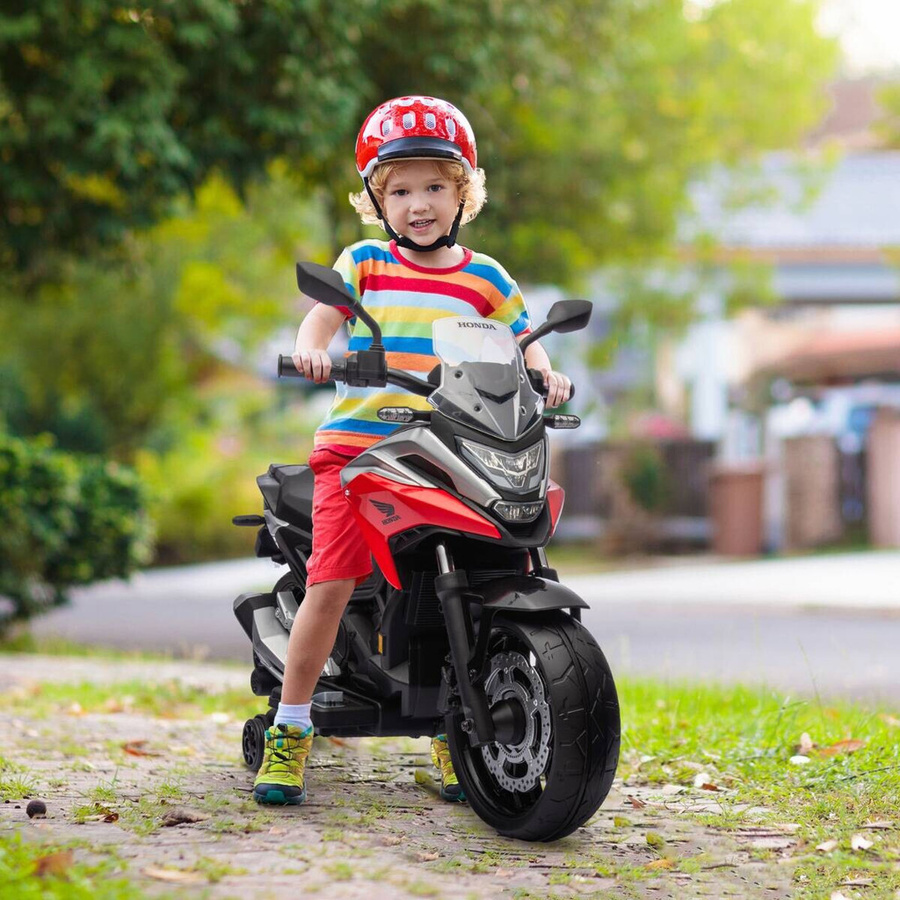 AIYAPLAY Kinder Elektro-Motorrad mit Licht und Sound, Rot, 3-6 Jahre - Bild 3