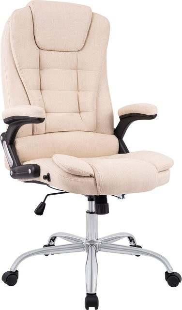 CLP Bürostuhl Thor ergonomischer Drehstuhl in Beige mit Chromgestell, höhenverstellbar 49-59 cm, 150 kg belastbar - Bild 1
