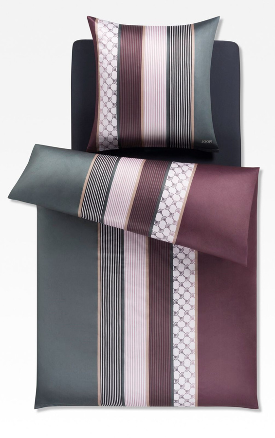 JOOP! Bettwäsche Cornflower Stripes aus Mako-Satin in Streifenoptik, B/H: 135 x 200 cm mit Kissen 40 x 80 cm - Bild 1