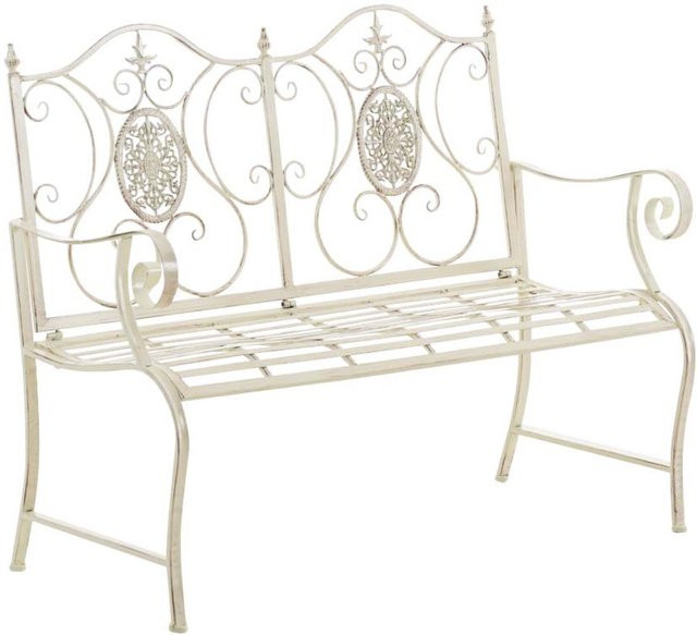 TPFGarden Bank Puncho im Art-Nouveau-Stil in Antik-Creme aus Metall - Bild 1