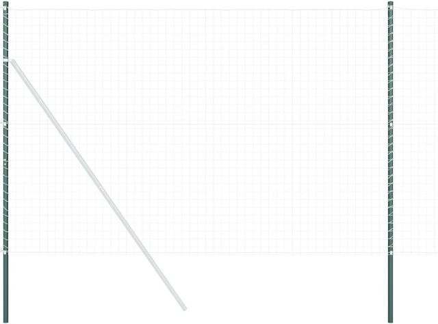 vidaXL Zaunpfosten Set aus pulverbeschichtetem Stahl in Grün, 2 Stück, Höhe: 200 cm, Breite: 3,2 cm, Tiefe: 3,2 cm - Bild 1