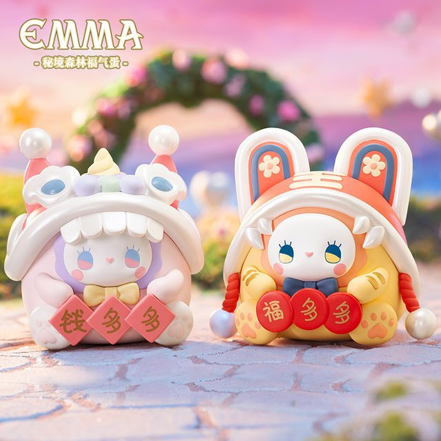 Emma Lucky Egg Blind Box Kawaii Anime Actionfigur Multicolor Desktop Ornament - Bild 1