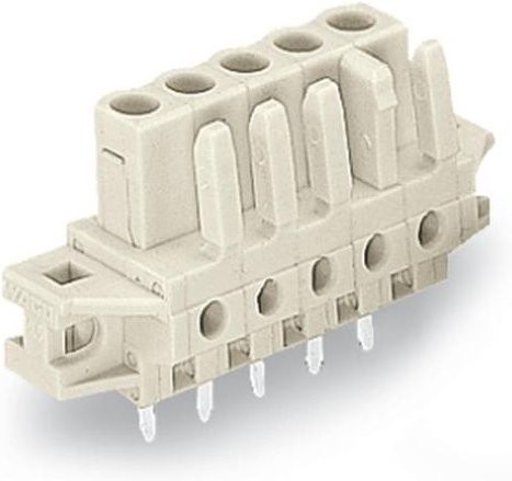WAGO Buchsengehäuse-Platine 722 beige, 50 Stück, Rastermaß: 5 mm, 722-134/031-000 - Bild 1