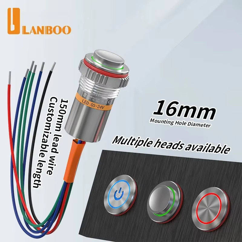 LANBOO Drucktastenschalter IP68 wasserdicht und staubdicht in Silber mit 150mm Durchmesser - Bild 3