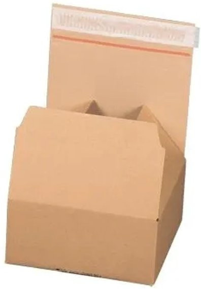 PROREGAL 10er Set Automatikbodenkarton aus Wellpappe mit Selbstklebeverschluss und Aufreißfaden, Braun, B: 19,4 cm, T: 19,4 cm, H: 8,7 cm - Bild 1