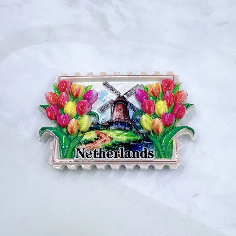 Handgefertigter 3D-Kühlschrankmagnet Niederlande Reise-Souvenir in Mehrfarbig - Bild 2
