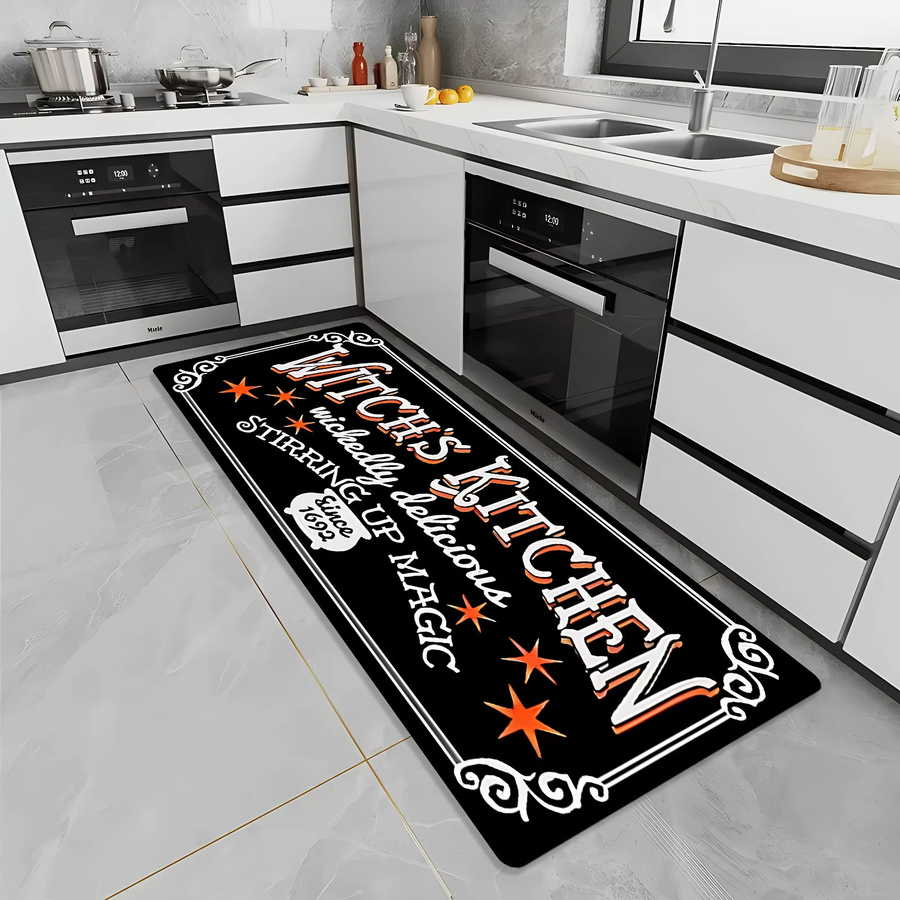 VIKAMA 2-teiliges Küchenteppich-Set in Schwarz für Küche, Wohnzimmer oder Schlafzimmer - Bild 3