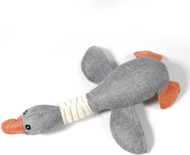 Yiran Furniture Hundespielzeug mit Wildgansgeräuschen, graues Kauspielzeug mit Quietscher - Bild 1