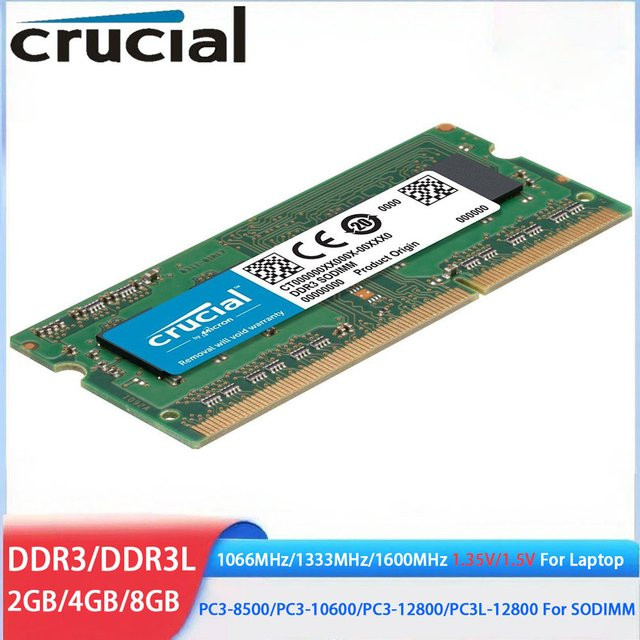 Crucial DDR3 DDR3L Laptop SODIMM Arbeitsspeicher für Notebook, Farbe: grün - Bild 1
