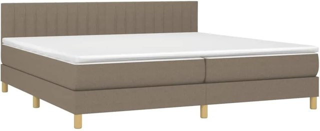 vidaXL Boxspringbett mit Matratze in Beige, Hybrid-Design mit LED-Unterbettbeleuchtung und USB-Anschluss, B/T: 200 x 200 cm - Bild 1