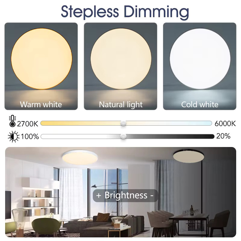 Tuya Smart RGB LED Deckenlampe mit Fernbedienung, moderne dimmbare Deckenleuchte für Wohnzimmer und Schlafzimmer, 36W - Bild 4