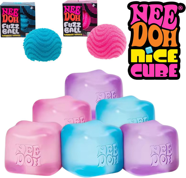 Schylling Needoh Nice Cube, Texturierter Schreibtisch-Sensorikwürfel, Fidget-Spielzeug - Bild 1