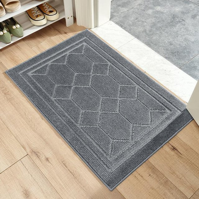 Fußmatte im nordischen Stil aus Polypropylen, grau, B/B: 50 x 80 cm - Bild 1