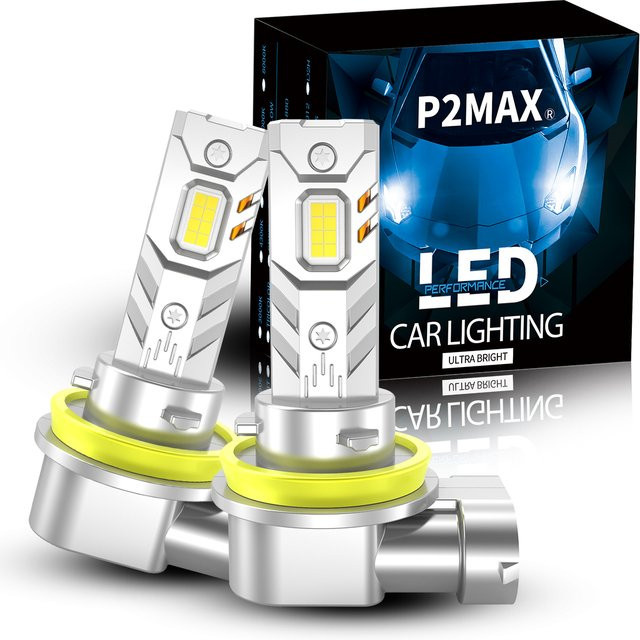 p2max Auto-LED-Scheinwerferbirnen für Nebellichter in Silber, 6000K, 12V, Plug-and-Play (H11 H8 H9 H16 JP 9005 HB3 9006 HB4 H4 H7 H1) - Bild 1