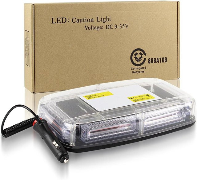 VehicleKit LED-Dach-Blitzlicht in Gelb mit 16 Blitzmustern und Magnetfuß für 12-24 V - Bild 1