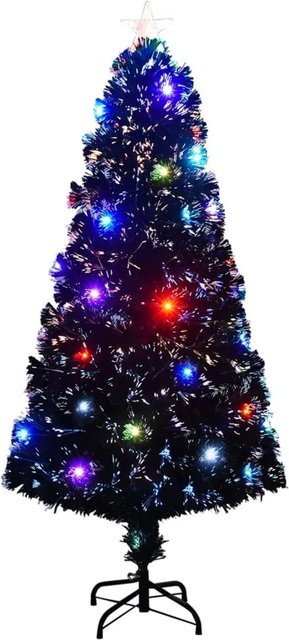 vidaXL Künstlicher Weihnachtsbaum mit Ständer und LED Fiberoptik, 150 cm Höhe - Bild 1