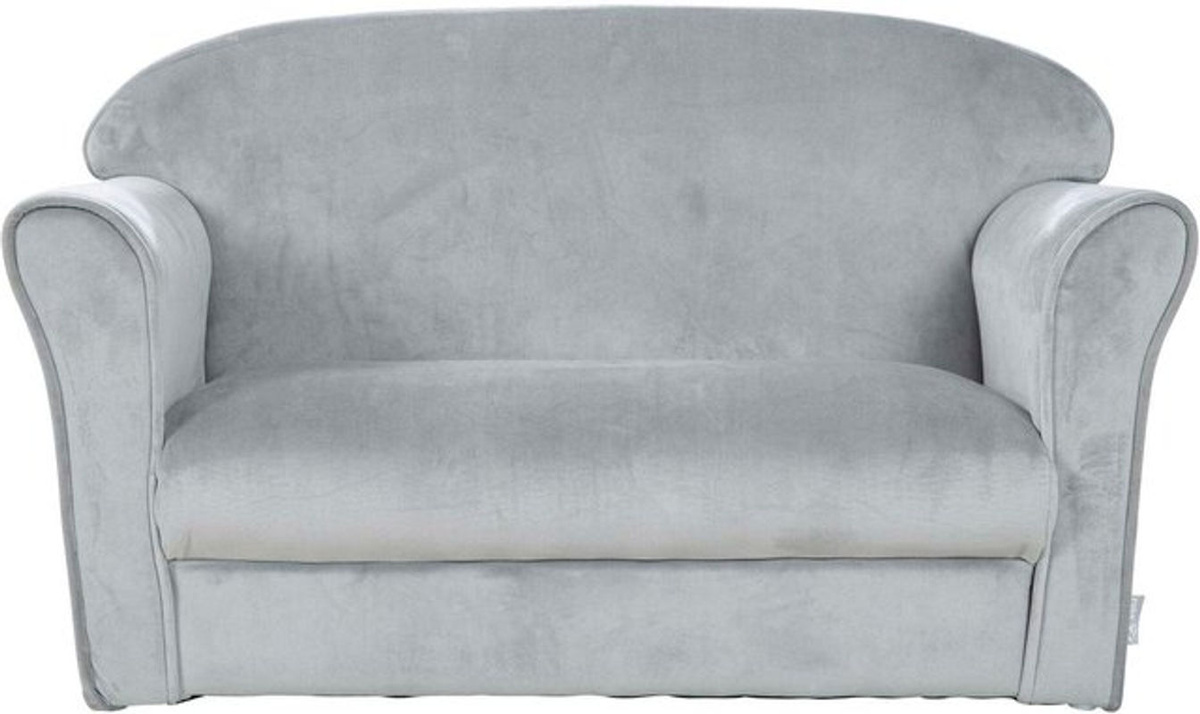 Roba Kindersofa 2-Sitzer aus Holz und Samtstoff in Grau, B/H/T: 78 x 39 x 43 cm - Bild 5