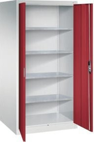 C+P Werkzeugschrank Acurado 7035/3003 in Grau-Rot mit Türen und Schloss, B/T/H: 195,0 x 93,0 x 80,0 cm - Bild 1