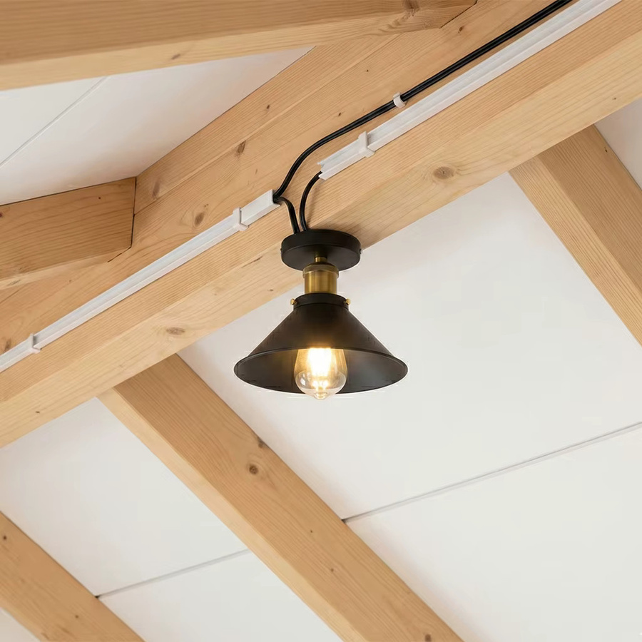 OSABO Deckenleuchte im Industriestil aus Metall in Schwarz mit Einzelkopf und Diamant-Design für Restaurant, Flur oder Café - Bild 4