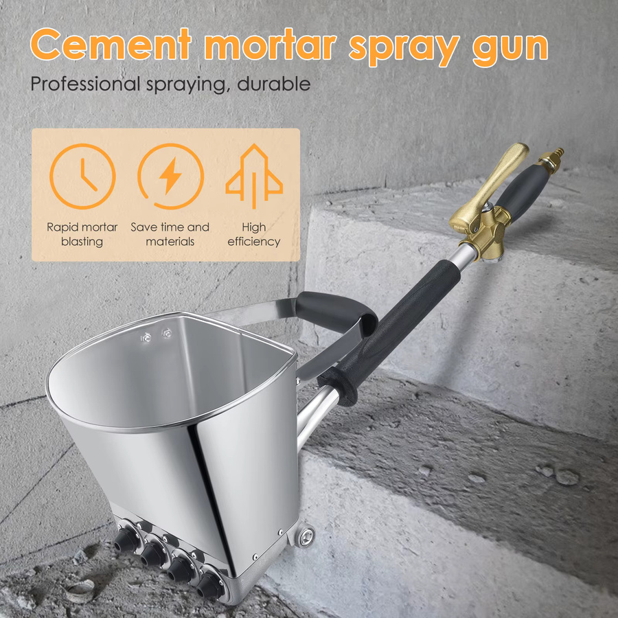 Zementmörtel-Spritzpistole in Silber für Putz-, Decken- und Farbspritzarbeiten sowie als Beton-Spritzwerkzeug - Bild 4