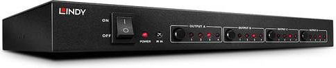 Lindy 38152 4x4 HDMI-Matrix-Switch in Schwarz mit 4K UHD Unterstützung und Status-LEDs - Bild 1