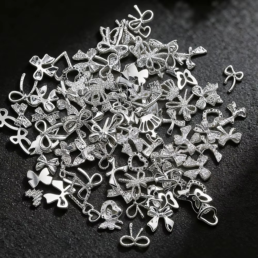 HotPress Nagel Charms, Silber, Metallic, Bowknot - Bild 5