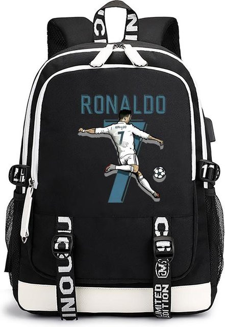 3-teiliges Schulrucksack-Set in Schwarz aus Oxford-Stoff mit großem Fassungsvermögen inklusive Federmäppchen und Schultergurt - Bild 1