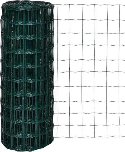 vidaXL Gartenzaun Maschendraht Schweißgitter aus Stahl mit PVC-Beschichtung, Farbe: Grün oder Schwarz, B: 10,0 m, H: 1,8 m - Bild 1