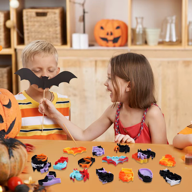ZQNYCY Halloween Mini Pop Schlüsselbund, Kürbis Spinne, 10-teiliges Set - Bild 3