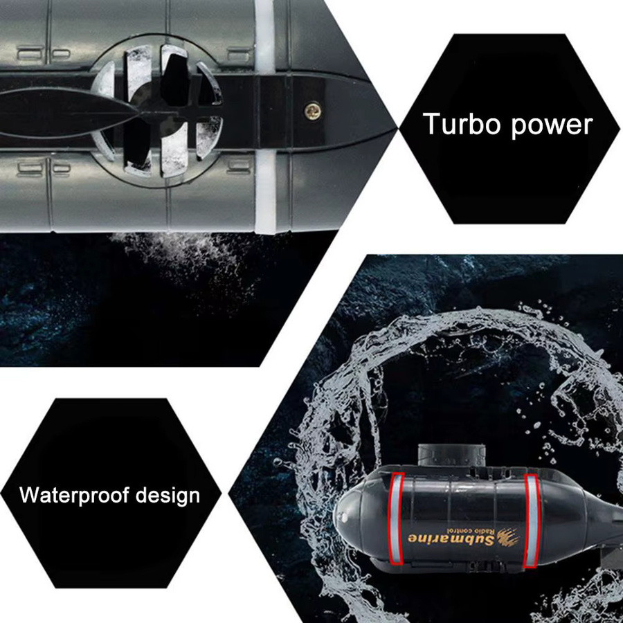 CONUSEA Mini RC U-Boot Schnellboot, mit Licht und Fernbedienung, Wasserdicht - Bild 5