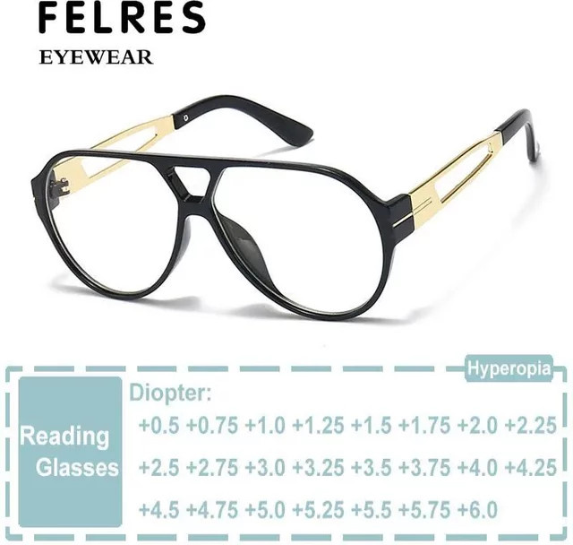 FELRES Lesebrille Oval, Vollrand, Schwarz, Unisex - Bild 1