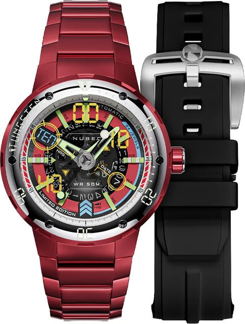 Nubeo Herrenuhr Mariner 9, Automatik, Edelstahl, 50 mm, Schwarz, 5 ATM - Bild 1