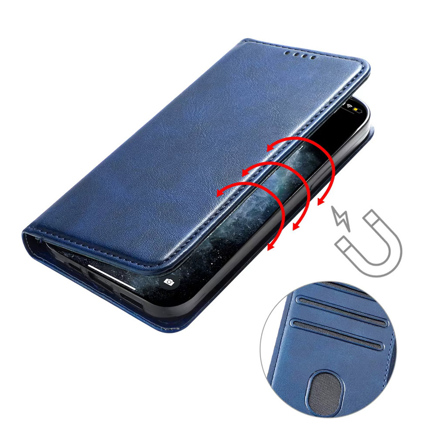 Premium Ledertasche für Samsung Galaxy S25 Ultra S24 Plus S23 S22 S21 FE Plus Retro Magnetische Flip Handyhülle Brieftasche in Blau - Bild 1