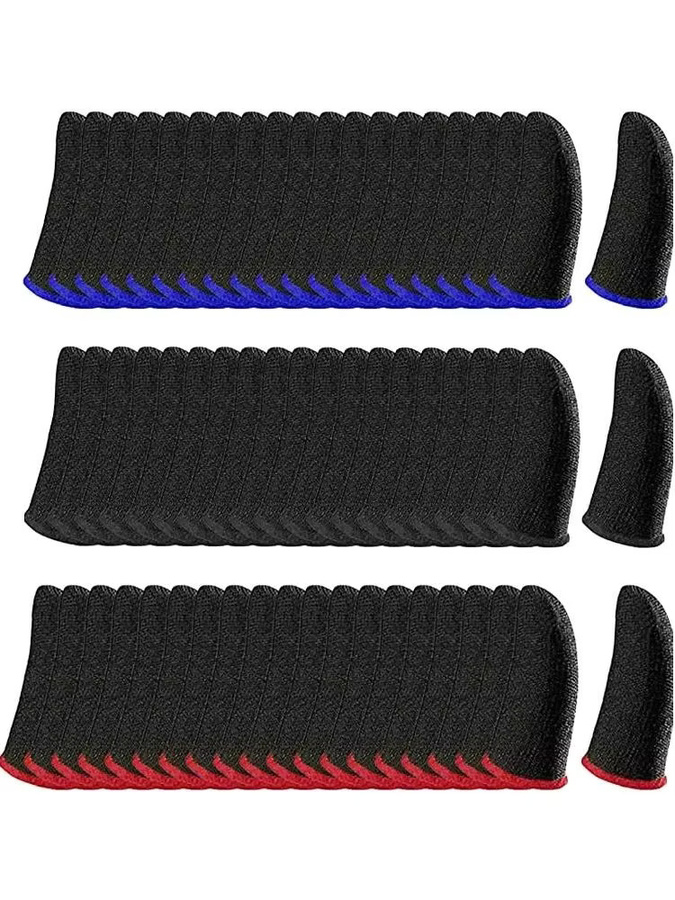 Mrgabwte Gaming Fingertip Abdeckungen für Mobile Games in Schwarz und Rot, atmungsaktive Anti-Slip Finger Hüllen für Gamer - Bild 7