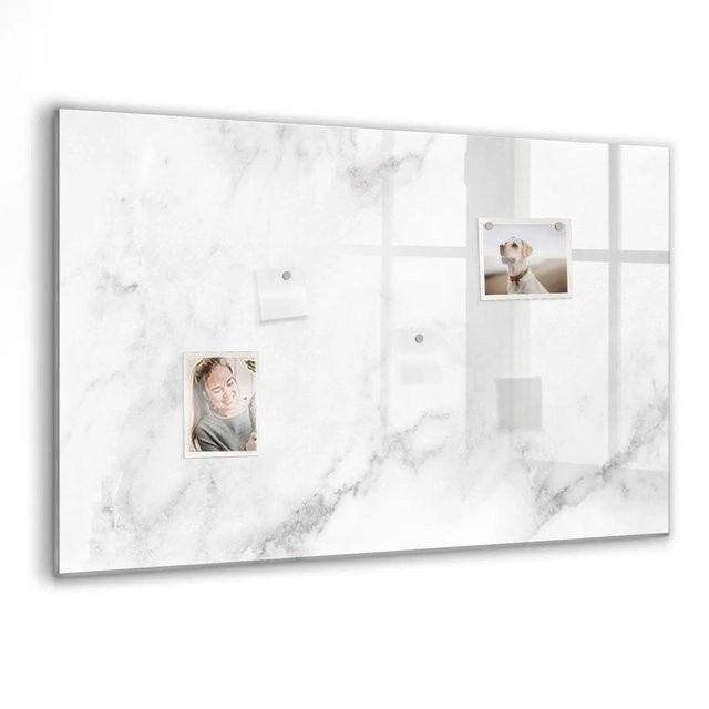 Tulup Glasmagnettafel Marmor Design, beschreibbares Glassboard für Büro und Wandmontage, B/H: 90 x 60 cm - Bild 1